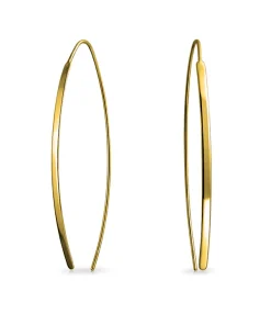 Long Oval Earrings (Gold)