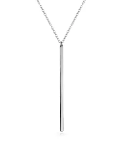 Minimal Linear Vertical Necklace (Silver)