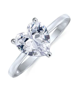 Solitaire Heart Ring